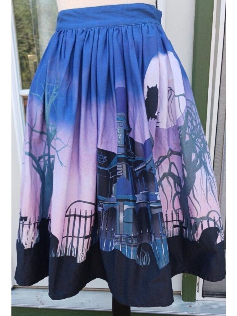 Unique Vintage Haunted Mansion Skirt Size XS Graveyard Spooky Nightmare #B2
